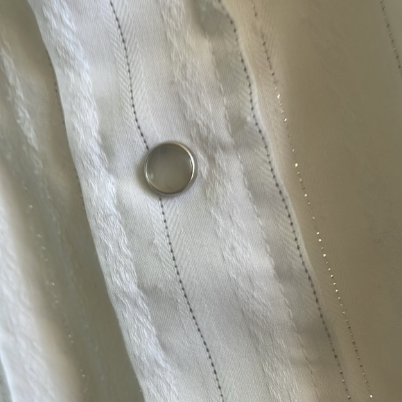 Panhandle Slim Pearl Snap Long Sleeve White With Silver Threading Size 16-35 - Picture 4 of 13